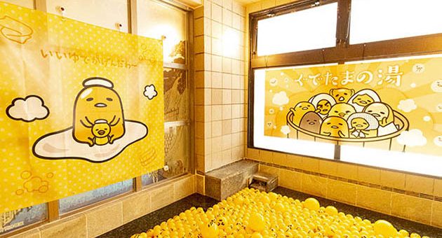 Tokyo: Thư giãn trong bồn tắm bồn tắm Gudetama và Kero Kero Keroppi