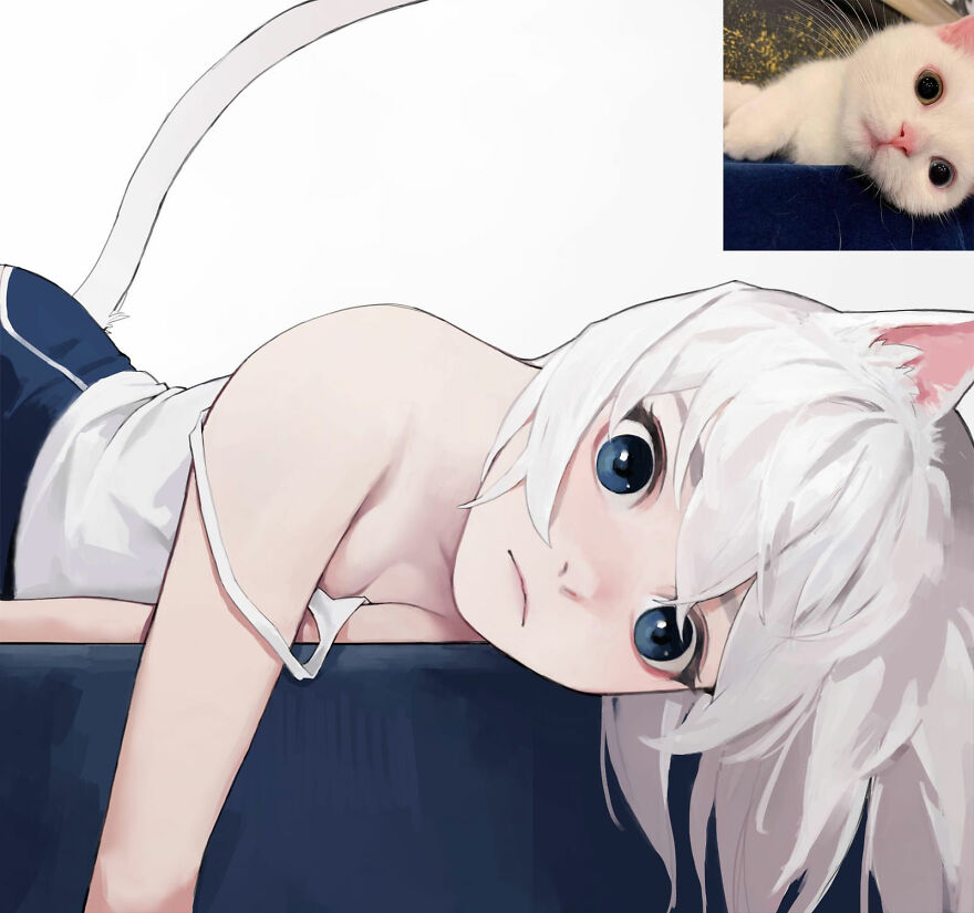 Mèo sẽ trông như thế nào nếu biến thành những cô gái trong anime ...