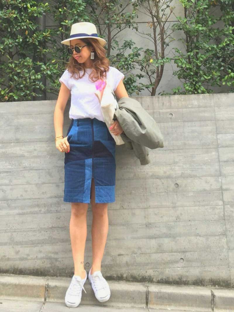 Denim x Wool Melton Skirt main image 1
