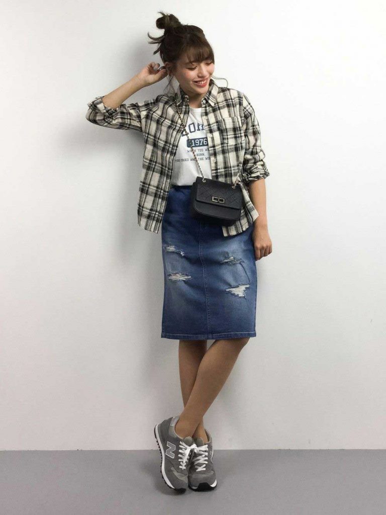 Denim x Wool Melton Skirt